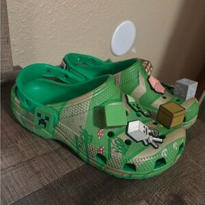 Green Kids Clogs with Fun Blocks